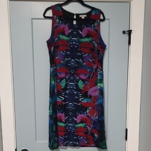 Dana Buchman Colorful Patterned Midi Dress